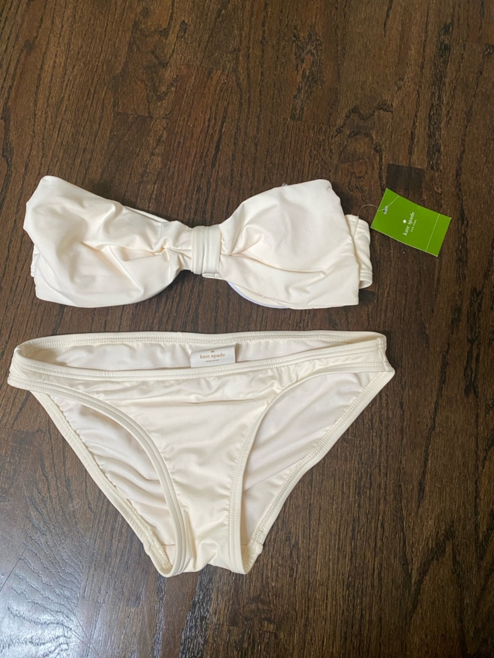 kate spade ivory bandeau swim set